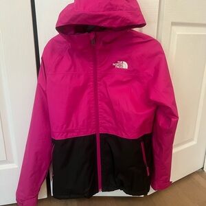 The North Face Pink and Black Raincoat Ski Jacket Hooded